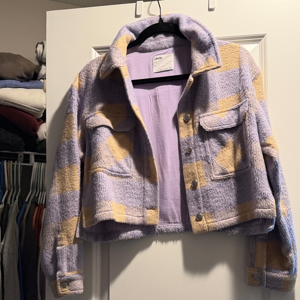 Elodie Purple and Tan Teddy Jacket